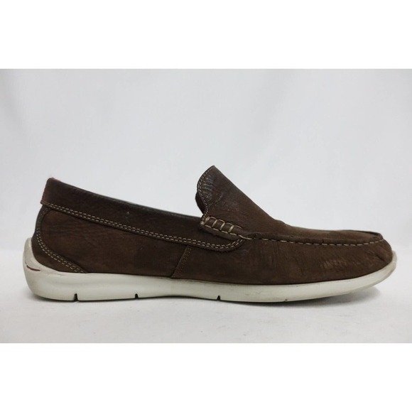 CLARKS Venetian Brown Sz 12 M Men Nubuck Driving Moccasin Loafers - Picture 5 of 10